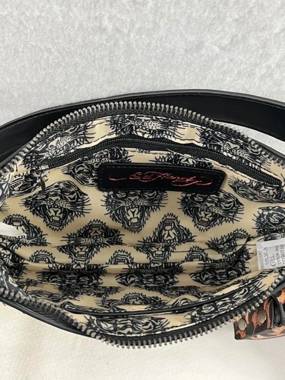 Ed Hardy Y2K Vibes Rhinestone Shoulder Bag Skull Rose Tattoo Purse NWT
